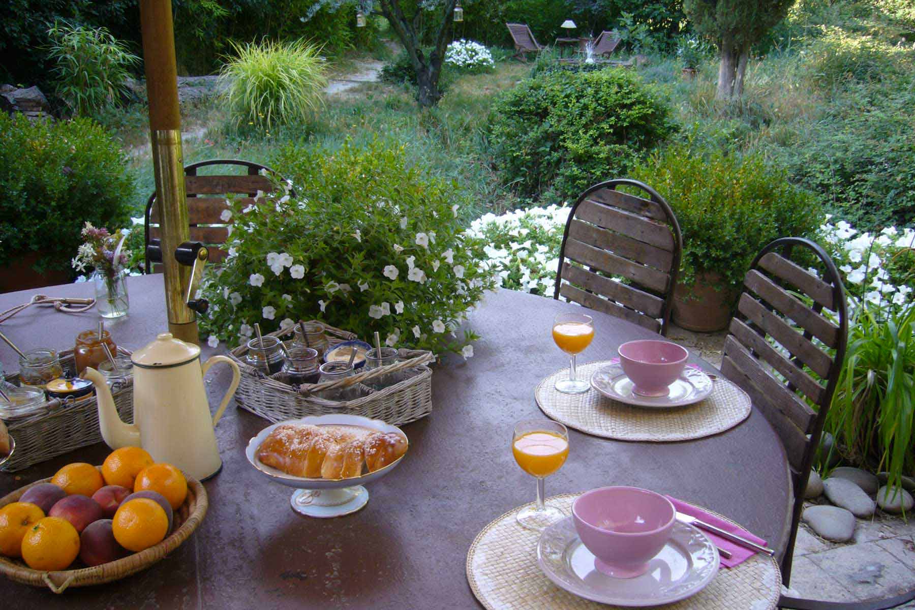breakfast on the terrace.